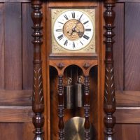 Early 20th‑Century Walnut Twin‑Weight Wall Clock (1915 Presentation Plaque) SAI4226