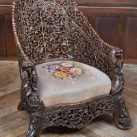 Victorian Scottish Carved Thistle Chair SAI4285