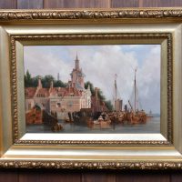 Unsigned Oil Painting Of Oudehoofpoort, Rotterdam (after Vickers) SAI3961