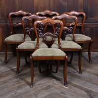 Set Of 6 Victorian Walnut Dining Chairs SAI3592