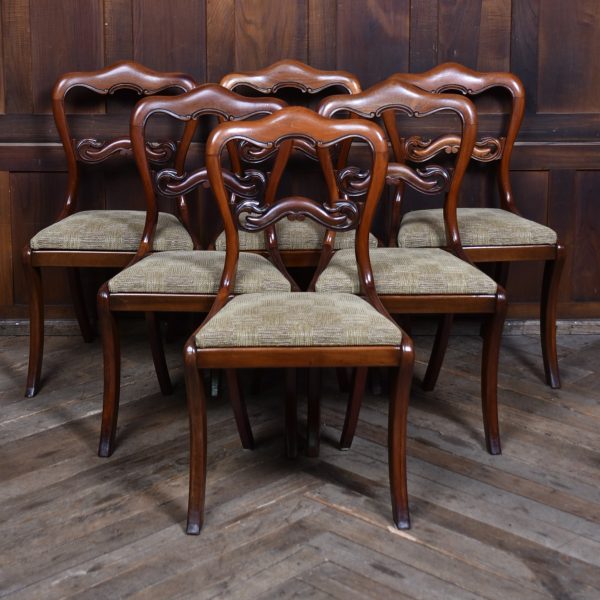 Set Of 6 Victorian Walnut Dining Chairs SAI3592