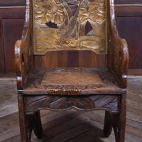 Walnut Floral Carved Chair, Attributed to Liberty &amp; Co SAI4042