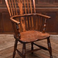 Edwardian Oak And Elm Windsor Armchair SAI3989