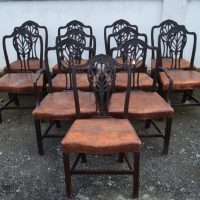 Set of 11 Geo III mahogany dining chairs