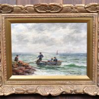 Signed Oil On Canvas – “Casting Off” By J.C. Gray SAI3968