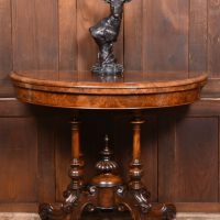 Victorian Burr Walnut Fold-Over Games Table SAI4290