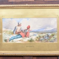 Watercolour by John A Houston RSA “The Watch on the Moor” SAI3970