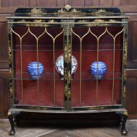 Edwardian Chinoiserie Lacquered Display Cabinet SAI3771