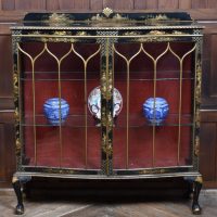 Edwardian Chinoiserie Lacquered Display Cabinet SAI3771