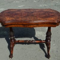 Victorian Burr walnut games table