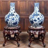 Pair Of Chinese Hardwood Plant Stands SAI3935