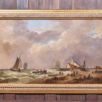 19th-century Oil On Canvas Coastal Scene SAI3851