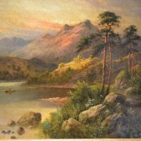 A De Breanski. Highlands oil painting.