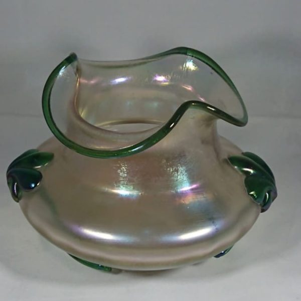 Antique Art Nouveau Iridescent Glass Vase by Kralik