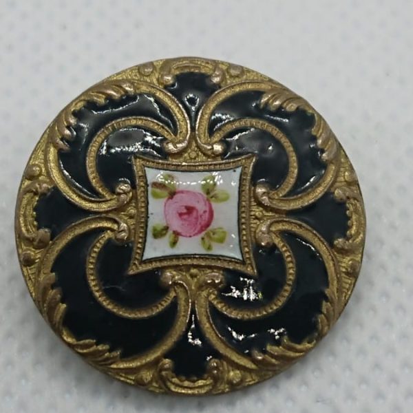 Hand Painted Enamel Button