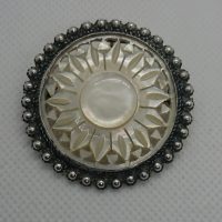 Antique Silver and Mother Of Pearl Brooch Pendant