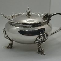 Silver Mustard Pot with Spoon London 1968