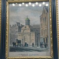 Antique Original Miniature Tinted Etching