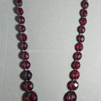 SOLD &#8211; Faceted Cherry Amber Bead Necklace