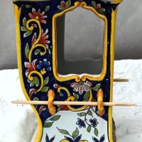 Antique Desvres French Faience Sedan Chair