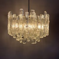 Large Murano Ice Glass Chandelier c1960s