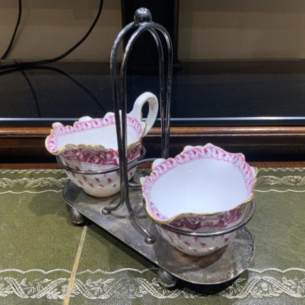 Copeland Spode Strawberry’s &#038; Cream rare Old Crow Pattern