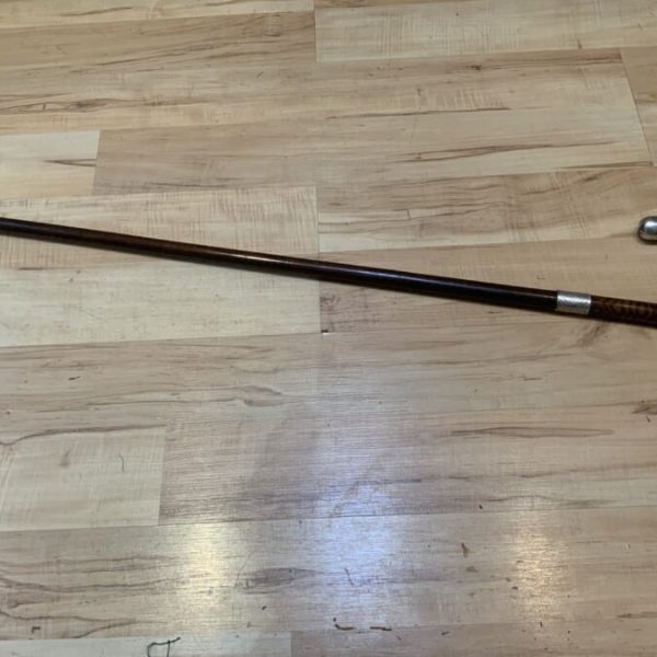 Gentleman’s walking stick sword stick with silver mounts