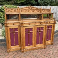 Gothic Revival Oak Sideboard Credenza