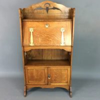 Arts &#038; Crafts Oak Bureau Bookcase c1900