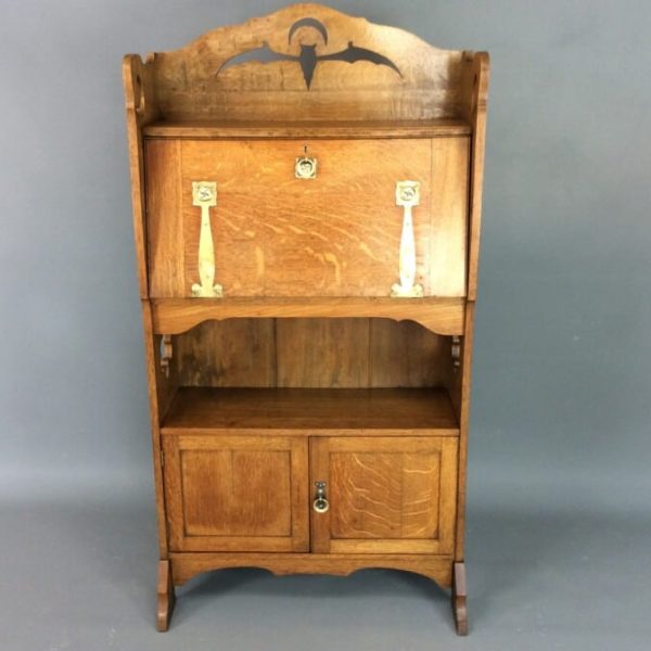 Arts &#038; Crafts Oak Bureau Bookcase c1900