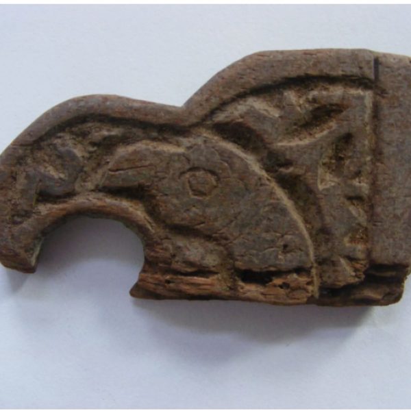 Rare Early Islamic Carved Wood Fragment Eagle Egypt c1000 AD