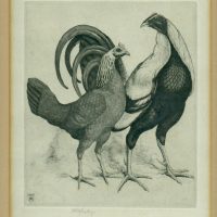 Print of Game Fowl by J R G Exley