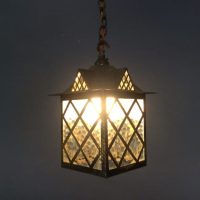 Arts and Crafts Brass Ceiling Lantern