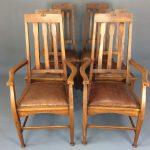 Six Arts &#038; Crafts Glasgow School Dining Chairs