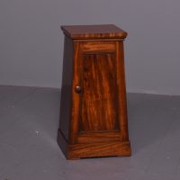 Mid Victorian metronome-shaped bedside locker in figured Spanish mahogany