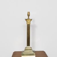 A Converted Victorian Corinthian Brass Oil Lamp