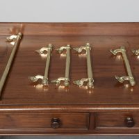 Set of 6 original Victorian decorative brass window handles