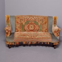Unusual Victorian Carpet Upholstered Sofa