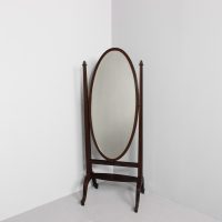 Tall, quality mahogany Chippendale style cheval mirror