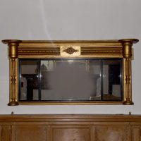 Neat-sized Regency giltwood triptych overmantel mirror in excellent condition