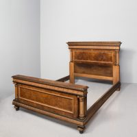 Super King-Sized Carved Walnut Bed