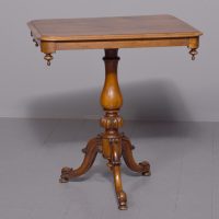 Mid-Victorian octagonal shaped, figured walnut occasional table on a stylish tripod base