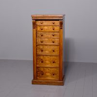 Quality mid-Victorian figured walnut Wellington secretaire chest