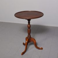 George III style figured mahogany circular tripod occasional or wine table