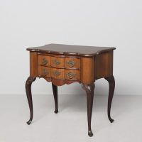 Early 19th century Dutch two-drawer mahogany lowboy on cabriole supports