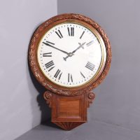 Monumental Mahogany Framed Fuse Wall Clock