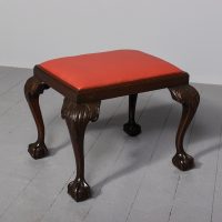 Quality 19th century Georgian-style carved mahogany cabriole leg stool
