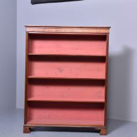 Georgian-style, mahogany tall open bookcase; Simple attractiveness and functionality