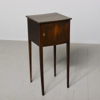 Georgian-style bow-front mahogany bedside locker