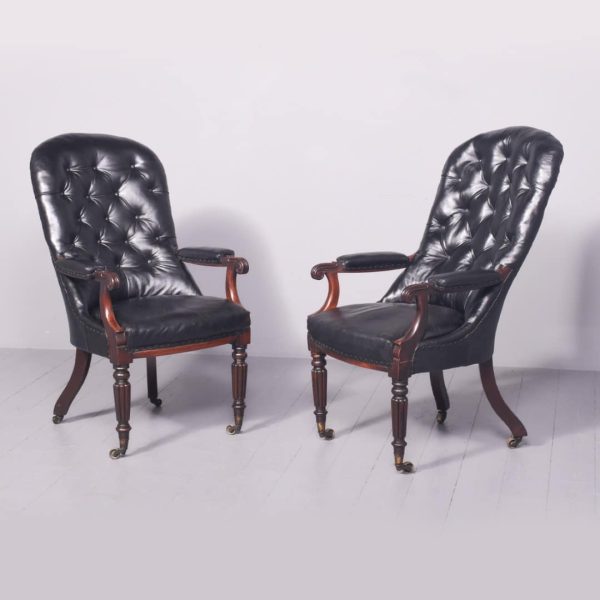 Pair of George IV Library Chairs